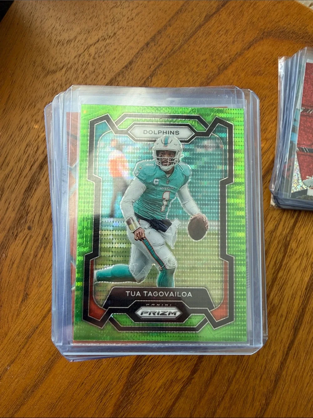 Panini Prizm Tua Tagovailoa Neon Green Football Card